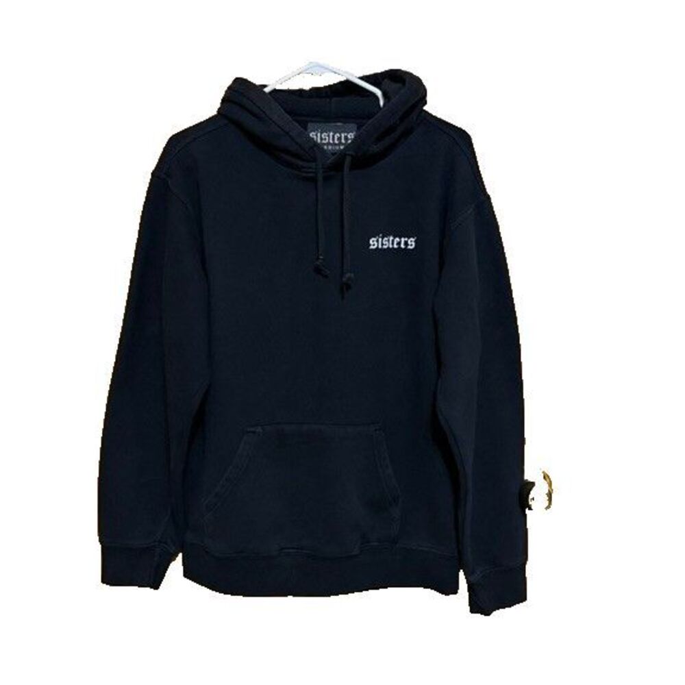Sisters Apparel James Charles Hoodie Medium Black Repeating Logo Cotton Pullover